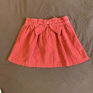 Hanna Andersson Girls 5 Skirt Pink Corduroy Bow A Line Short Mini 100% Cotton
